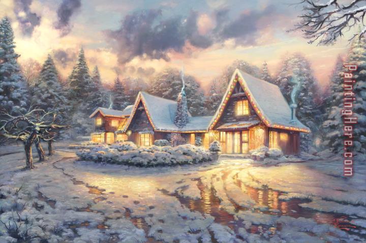 Thomas Kinkade Christmas Lodge - Limited Edition Paper (unframed)
